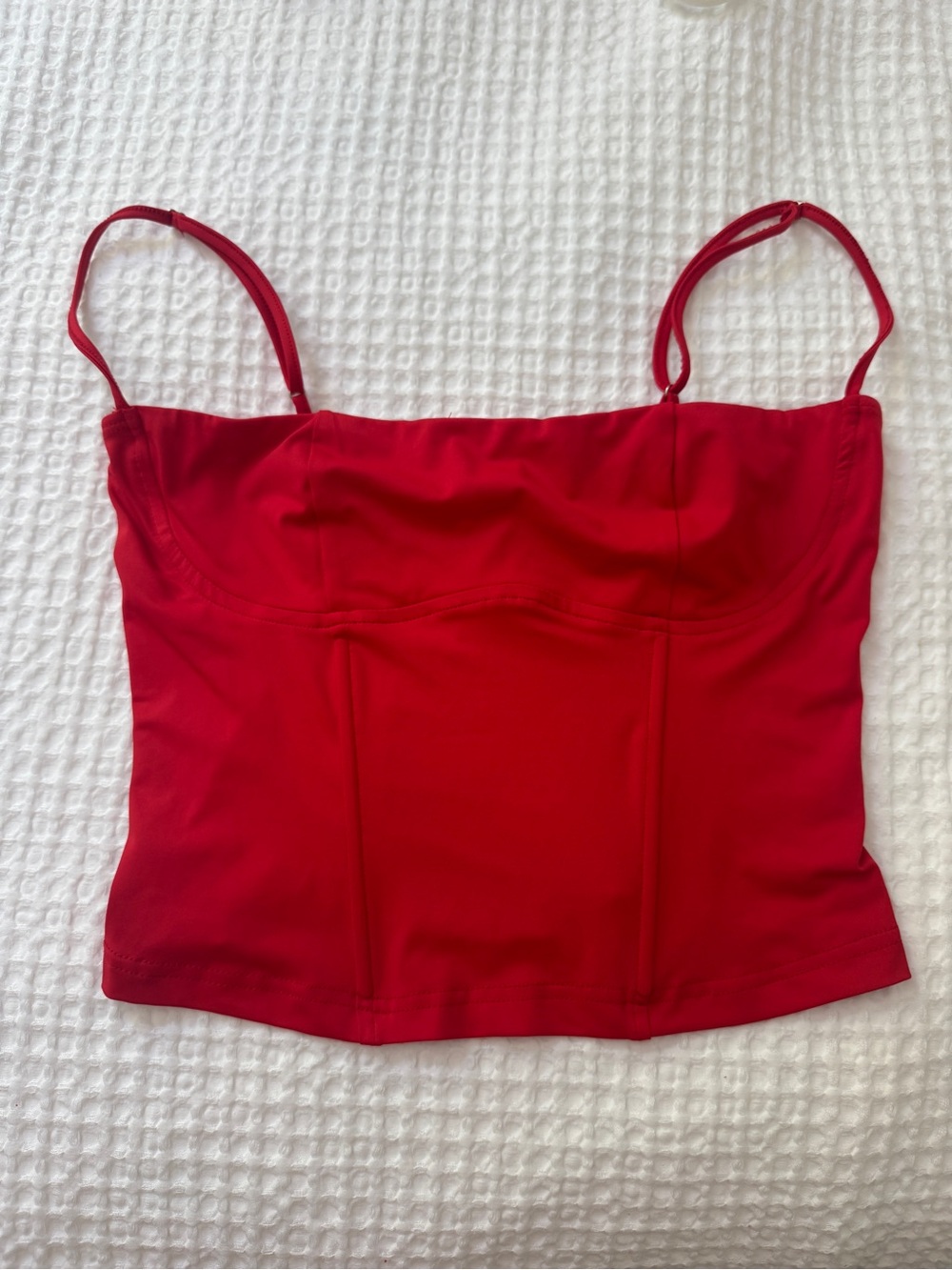 Edikted Red Bustier Cami with Spaghetti Straps